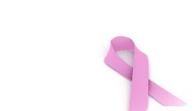 Breast Cancer Awareness Ribbon against white background