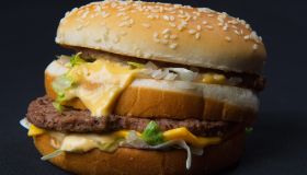 A photo of a McDonalds' Big Mac hamburge