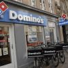 Dominos pizza delivery by bikes in Copenhagen, Denmark