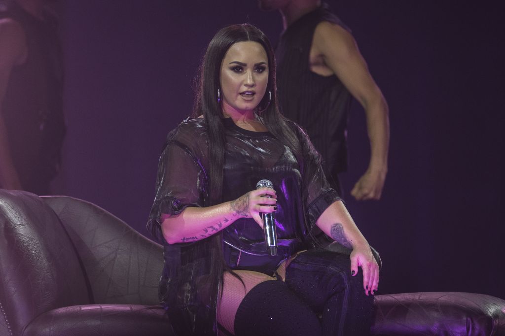 Demi Lovato performs at London's O2 Arena