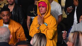 Justin Bieber Attends Logan Paul Vs KSI