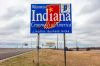 Welcome to the State of Indiana - Road sign along Interstate 70 towards St. Louis, MO.