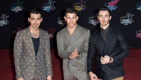 The Jonas Brothers on the red carpet before the 2019 NRJ Music Awards ceremony.