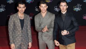 The Jonas Brothers on the red carpet before the 2019 NRJ Music Awards ceremony.